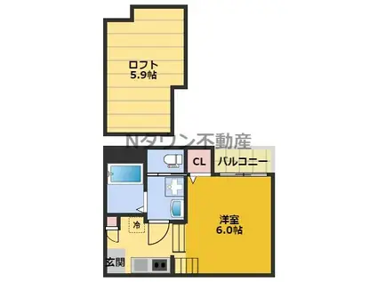 ハーモニーテラス志賀町Ⅳ(1K/1階)の間取り写真