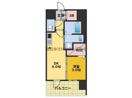 エステムコート名古屋ルノン(1DK/13階)の間取り写真