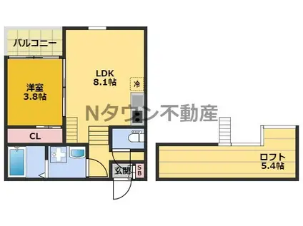 ステージ香呑町(1LDK/2階)の間取り写真