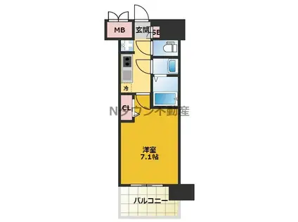 プレサンスTHE栄(1K/10階)の間取り写真