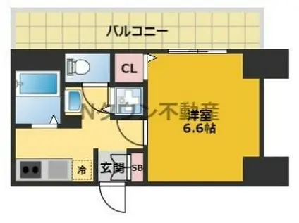 プレミアムコート名古屋金山インテルノ(1K/9階)の間取り写真
