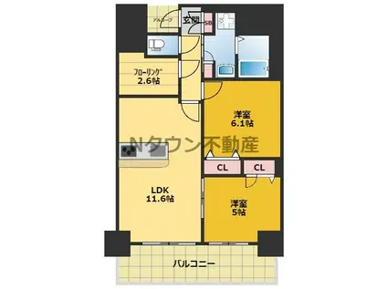 プレサンスロジェ丸の内(2LDK/7階)の間取り写真