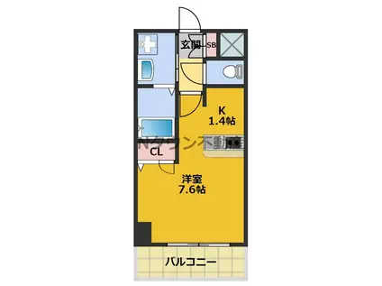 プレサンスSAKAE白川公園(1K/6階)の間取り写真