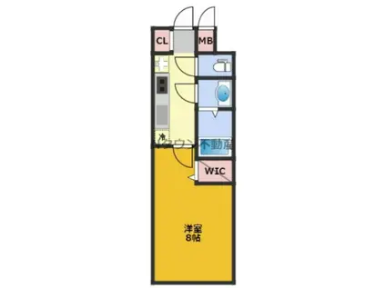 プレサンスジェネ千種内山2(1K/8階)の間取り写真