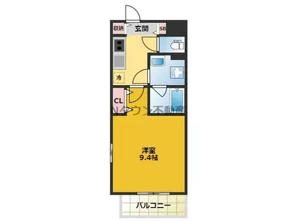 ヴィオラ レジデンス(1K/3階)の間取り写真