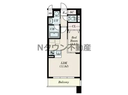 ポルタニグラ千種(1LDK/5階)の間取り写真