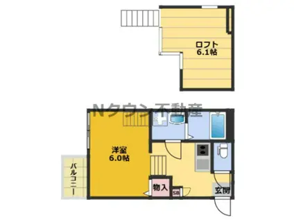 レーヴ・フルール(1K/1階)の間取り写真