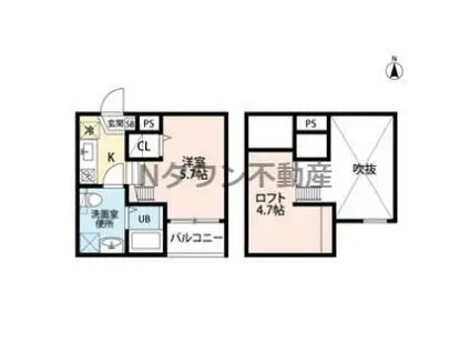 CASEA(ワンルーム/1階)の間取り写真