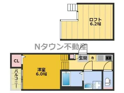 グランテラス(1K/1階)の間取り写真