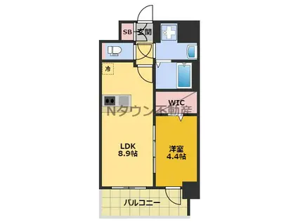 メイクスWアート今池Ⅲ(1LDK/15階)の間取り写真