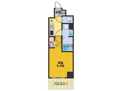 ディアレイシャス大須観音Ⅲ(1K/11階)の間取り写真