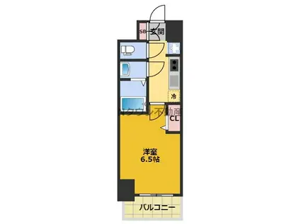 ディアレイシャス矢場町(1K/4階)の間取り写真