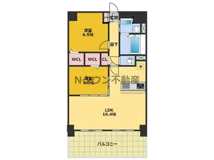 リアレクト白壁(2LDK/2階)の間取り写真