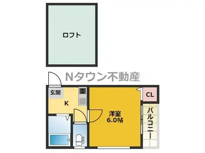 アビタシヨンM(1K/2階)の間取り写真