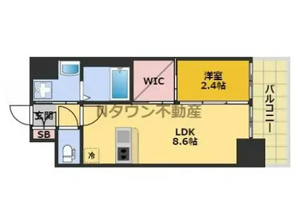 ハーモニーレジデンス名古屋 イースト(1LDK/3階)の間取り写真