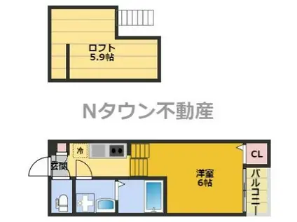 ラピスラズリ(1K/1階)の間取り写真