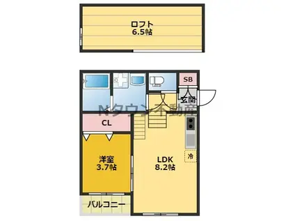 カンファーフォレスト(1LDK/1階)の間取り写真