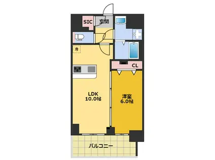 RICHEDOR古出来(1LDK/5階)の間取り写真
