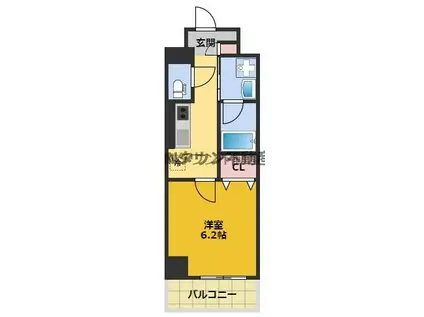 レガーロ(1K/9階)の間取り写真