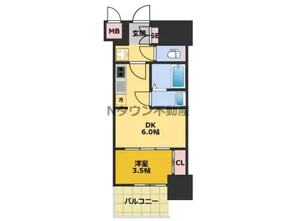 プレサンス上前津エレスタ(1DK/15階)の間取り写真