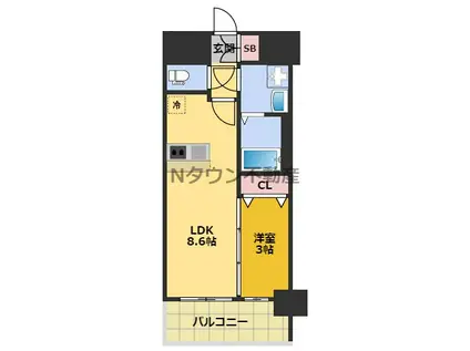プレサンス太閤通ファシール(1LDK/11階)の間取り写真
