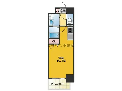 エルスタンザ東別院(ワンルーム/2階)の間取り写真