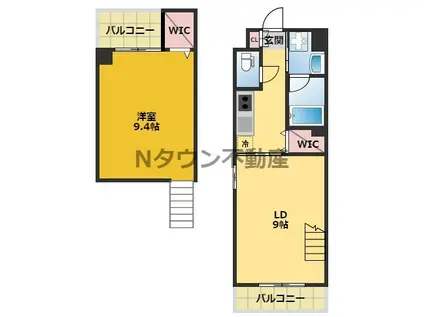 HANANOKI RISE(1LDK/13階)の間取り写真
