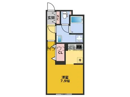 クレストタップ名古屋ウエスト(1K/2階)の間取り写真