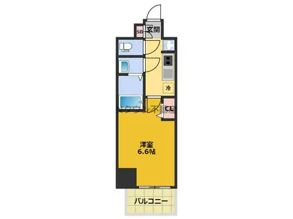 ディアレイシャス今池(1K/5階)の間取り写真