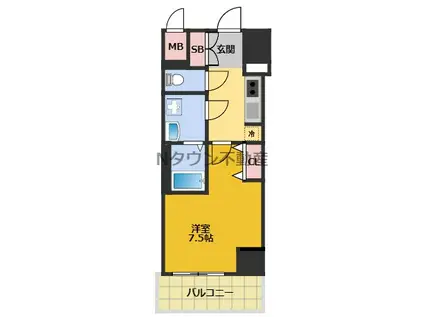 プライマル名古屋今池(1K/15階)の間取り写真