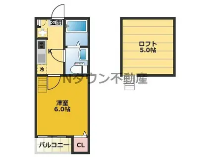 プティ オランジュ(1K/2階)の間取り写真