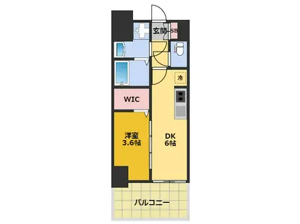 メイクスWアート名駅南Ⅲ(1DK/9階)の間取り写真