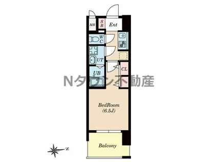 CREST TAPP 平安通(1K/8階)の間取り写真