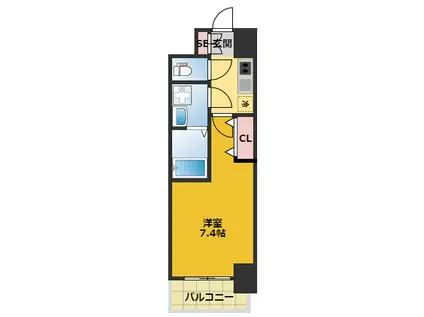 S-RESIDENCE浄心(1K/8階)の間取り写真