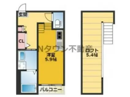 STAGE新栄(ワンルーム/1階)の間取り写真