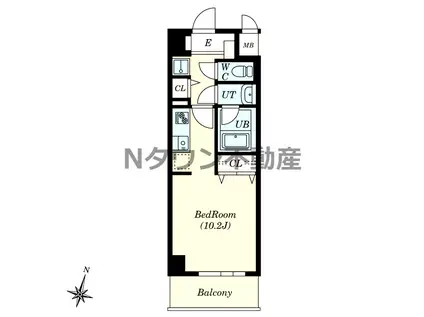 ノヴェル新栄(ワンルーム/6階)の間取り写真