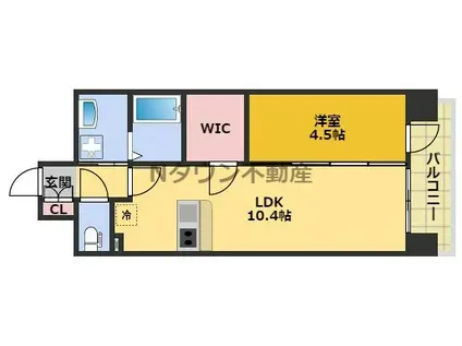 プレサンス久屋大通セントラルパーク(1LDK/11階)の間取り写真