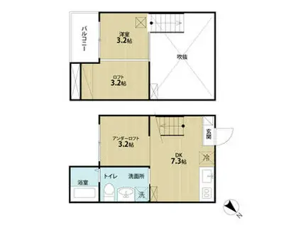 LA VITA(1DK/1階)の間取り写真