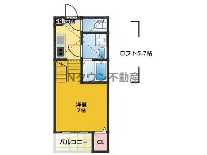 VILLA EMILIA(1K/2階)の間取り写真