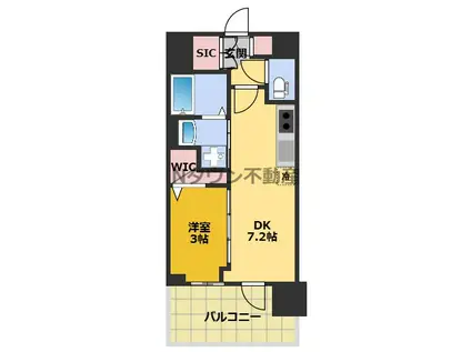 エステムコート名古屋TWIN イースト(1DK/3階)の間取り写真