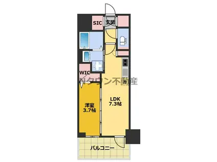 エステムコート名古屋TWIN イースト(1DK/3階)の間取り写真