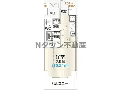 RESIDENCE RAMIA(1K/7階)の間取り写真