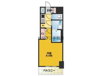 S-RESIDENCE庄内通ノース(1K/14階)の間取り写真