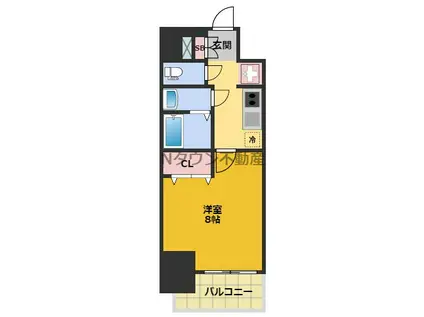 メイクスアート太閤通(1K/9階)の間取り写真