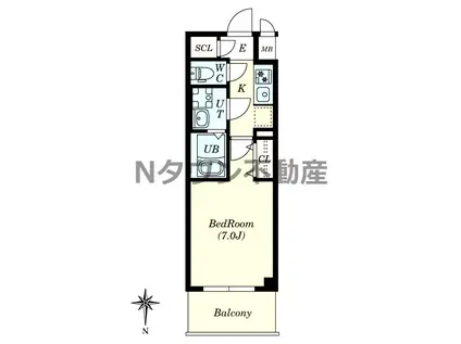 S-RESIDENCE名駅ノース Ⅱ(1K/3階)の間取り写真