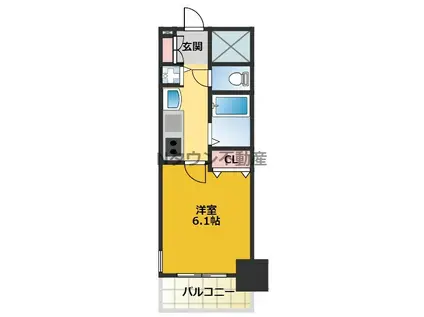 プレサンス泉セレグレード(1K/7階)の間取り写真