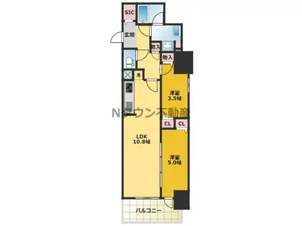 プレサンスTHE久屋大通レジェンド(2LDK/3階)の間取り写真