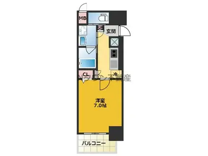 AVANTI(1K/6階)の間取り写真