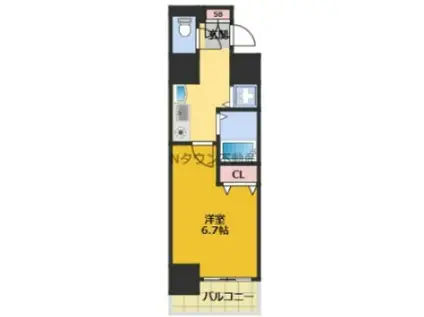 ライジングコート名古屋駅南(1K/4階)の間取り写真