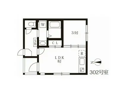 名古屋市東山線 中村公園駅 徒歩5分 3階建 築8年(1LDK/1階)の間取り写真